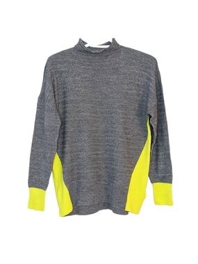 Christian Siriano Mock Neck Colour Block Wool Sweater